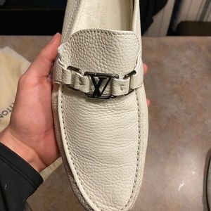 Louis Vuitton White Calf leather slip ons
